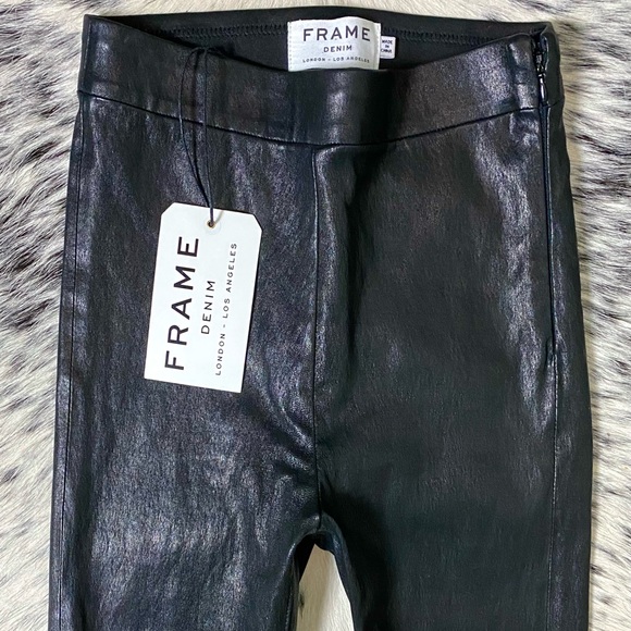 FRAME DENIM “LE LEGGING” HIGH WAIST LEATHER LEGGING, SZ XS NOIR NWT! - Picture 2 of 8
